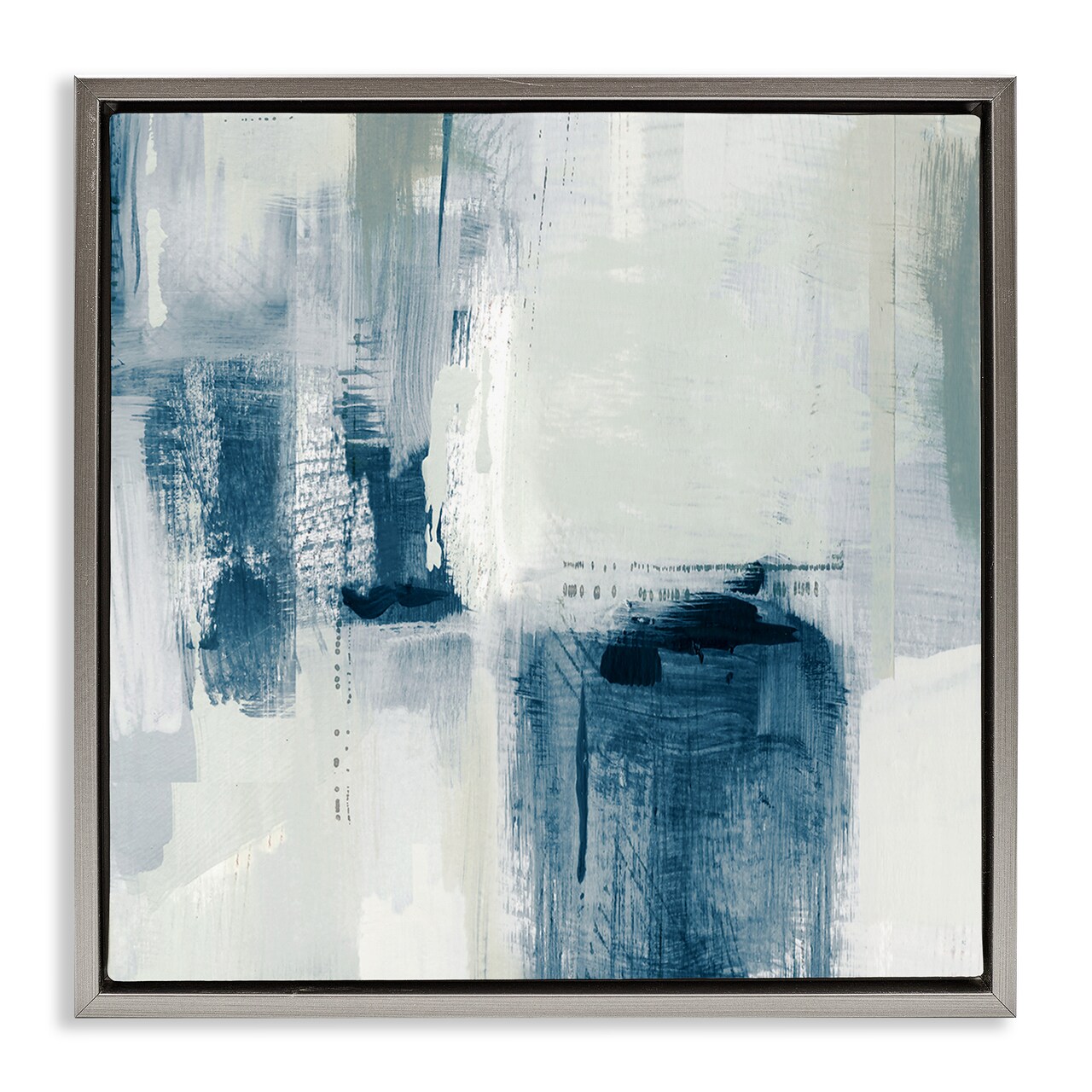 Stupell Industries Brushed Blue & Grey Tones Floating Frame By Susan Jill